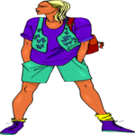 Woman in Shorts 1 Clip Art