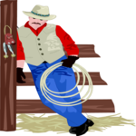 Cowboy with Rope 2 Clip Art