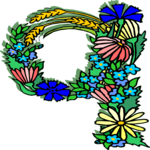 Flowery Q 2 Clip Art