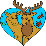 Moose in Love Clip Art