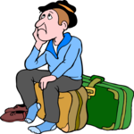 Waiting with Luggage Clip Art