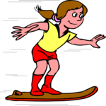 Future Girl on Skateboard Clip Art