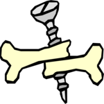 Bone with Screw Clip Art