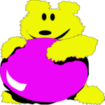 Teddy Bear Holding Ball Clip Art