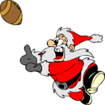 Santa Playing Football Clip Art