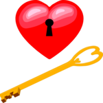 Heart & Key 1 Clip Art