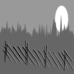 Fence & Forest Clip Art