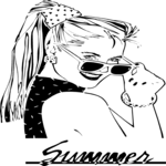 Summer Woman with Glasses Clip Art