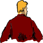 Man with Back Turned Clip Art