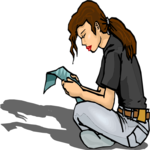 Girl Reading 7 Clip Art