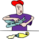 Boy Building Plane Clip Art