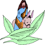 Jesus & Donkey Clip Art