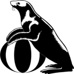 Seal with Ball 3 Clip Art
