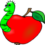 Worm in Apple 2 Clip Art