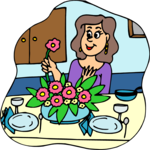 Woman Setting Table