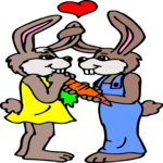 Lovers - Rabbits Clip Art