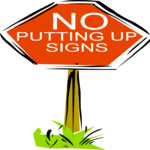 No Putting Up Signs Clip Art