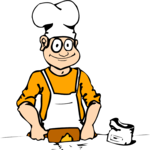 Chef Rolling Dough Clip Art