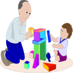 Father & Son Playing 2 Clip Art