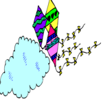 Kites & Cloud Clip Art