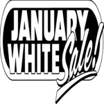 January White Sale Title Clip Art