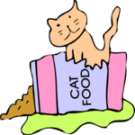 Cat & Food 04 Clip Art