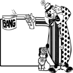 Clown - Dog & Gun Border Clip Art