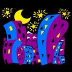 City Cartoon - Night