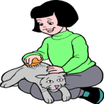 Cat with Owner 2 Clip Art