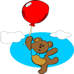 Teddy Bear & Balloon 2 Clip Art