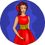 Woman in Dress 36 Clip Art
