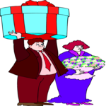 Couple with Gifts Clip Art