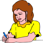 Girl Writing Clip Art