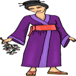 Woman in Kimono Clip Art