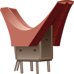Toradja Saddle-Roofed House Clip Art