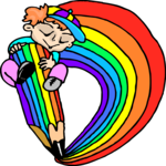 Baby with Rainbow Clip Art