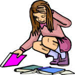 Girl with Books Clip Art