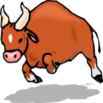 Bull Charging Clip Art