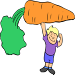 Boy with Carrot Clip Art