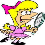 Girl Looking in Mirror Clip Art