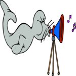 Seal Playing Horn Clip Art