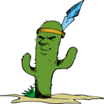 Cactus with Feather Clip Art