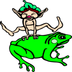 Elf & Frog Clip Art