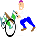 Man Pushing Wheelchair