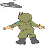Soldier & UFO 1 Clip Art