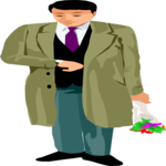 Man with Flowers 1 Clip Art
