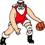 Santa Playing Basketball