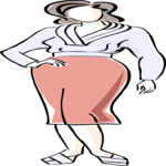 Woman in Blouse & Skirt 3 Clip Art
