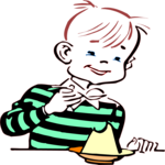 Boy Eating Dessert