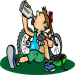 Cyclist Drinking Water